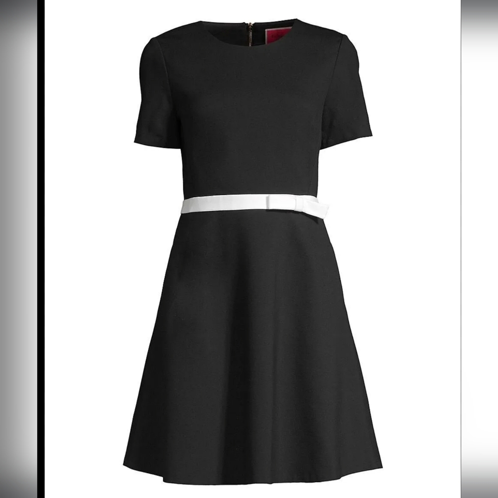Kate Spade Black and White A-Line Midi Dress